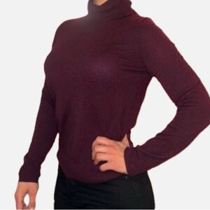 Theory easy turtleneck Chianti soft cashmere  Burgundy Sweater